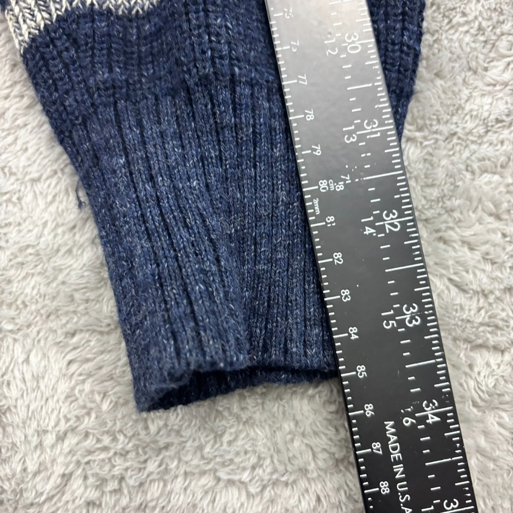 VTG Gap Shawl Cardigan Sweater Mens XL Navy Blue Stripe Preppy Chunky Schoolboy - Picture 13 of 16